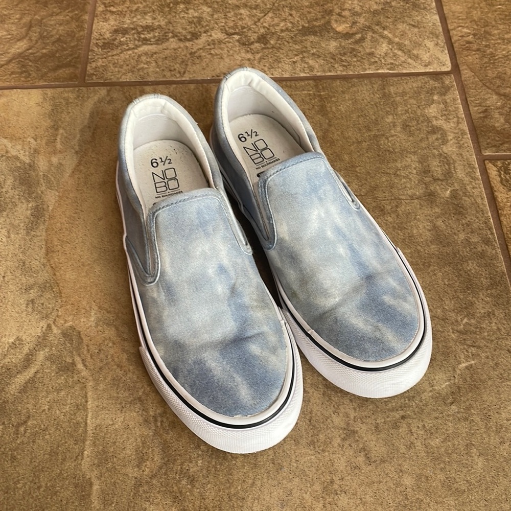 + NO BOUNDARIES + Blue Tie Dye Slip-On Sneakers